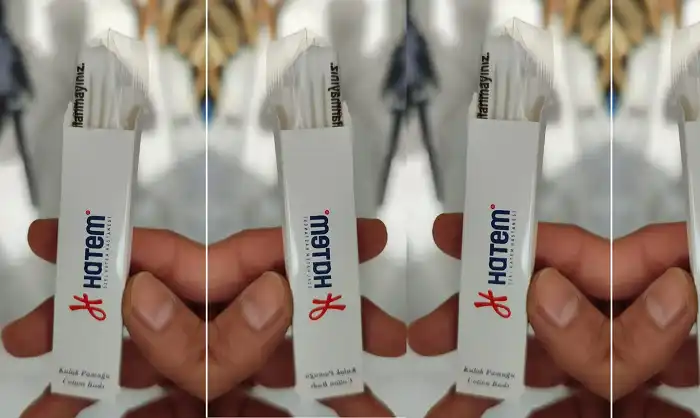 Otel Tipi Kulak Pamuğu Logo Baskılı Kutuda